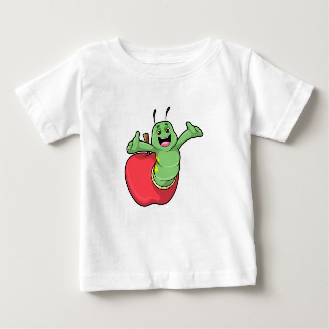 Camiseta De Bebé oruga con Apple (Anverso)