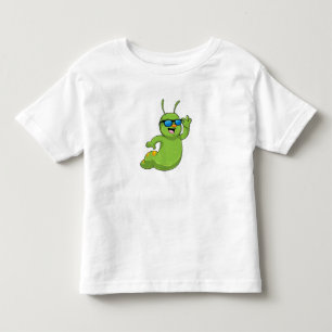 Camiseta De Bebé oruga con gafas de sol