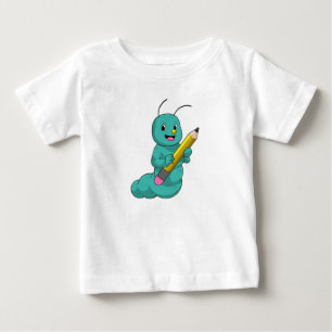 Camiseta De Bebé oruga con lápiz