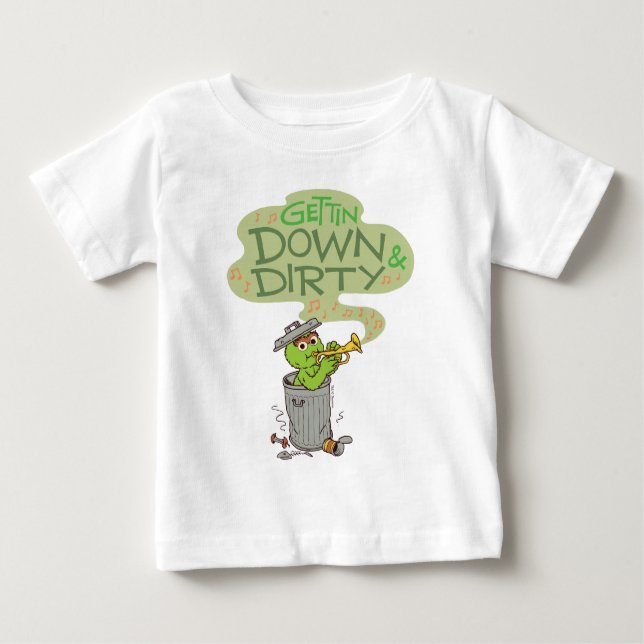 Camiseta De Bebé Oscar el Grouch | Bajar y sucio (Anverso)