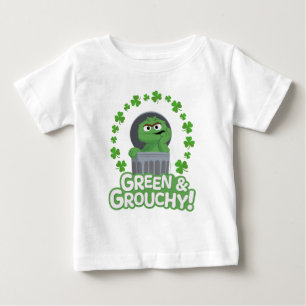 Camiseta De Bebé Oscar   ¡Verde y Grouchy!