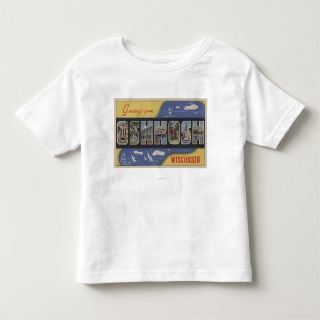 Camiseta De Bebé Oshkosh, Wisconsin - escenas grandes de la letra (Anverso)