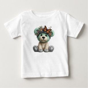 Camiseta De Bebé Osito de peluche con mariposas floral adorable