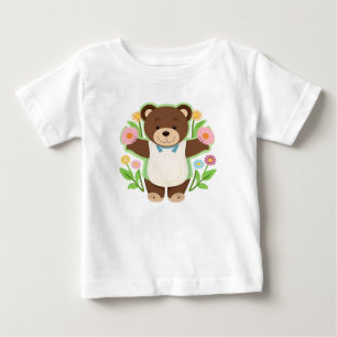 Camiseta De Bebé Osito de peluche marrón lindo dibujo animado