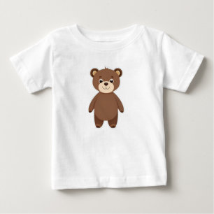 Camiseta De Bebé Osito de peluche marrón lindo dibujo animado