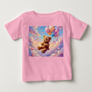 Camiseta De Bebé OSITO DE PELUCHE ~ Nubes flotantes del cielo Globo