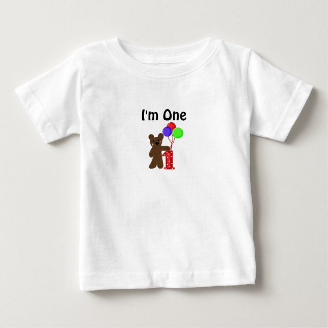 Camiseta De Bebé Osito estoy uno (Anverso)