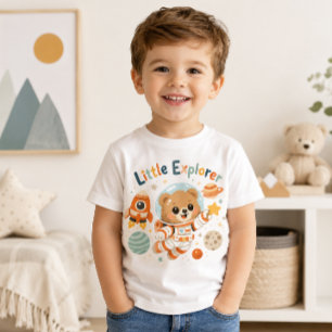 Camiseta De Bebé Osito Explorador Astronauta Aventurero Espacial