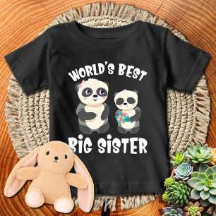 Camiseta De Bebé Ositos Pandas Lindos y Femeninos La Mejor Hermana