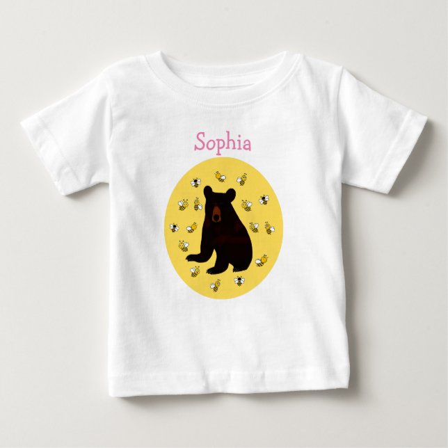 Camiseta De Bebé Oso Adorable De Abeja Pequeña (Anverso)