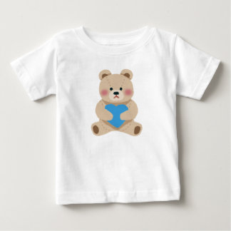 Camiseta De Bebé Oso Amoroso con Corazón