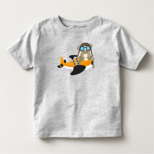 Camiseta De Bebé Oso Aviador, Oso Piloto, Oso Cubierto, Avión