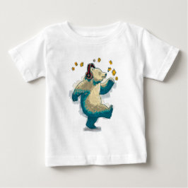 Camiseta De Bebé Oso bailarín con auriculares
