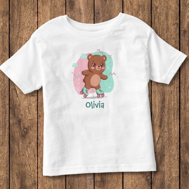 Camiseta De Bebé Oso Bebé de Patinaje Retro (Subido por el creador)