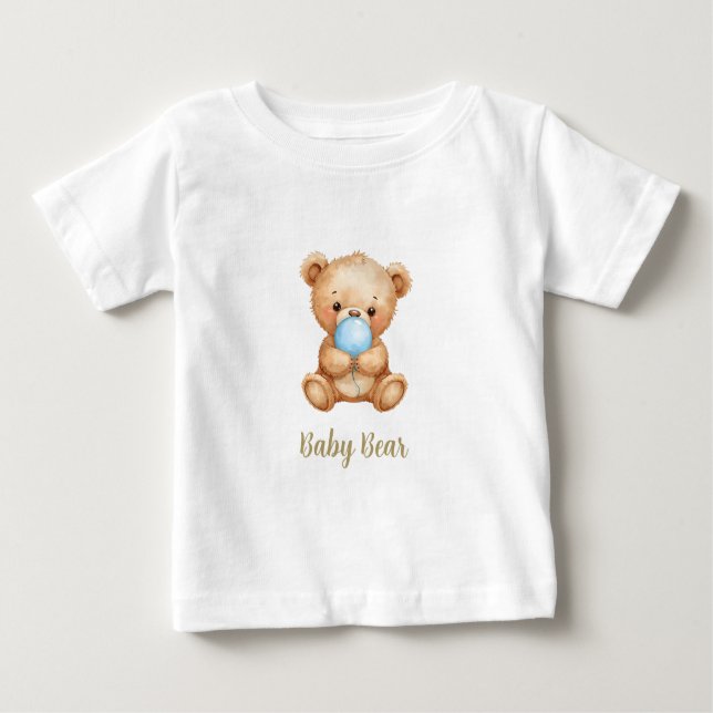 Camiseta De Bebé Oso bebé, diseño de oso de peluche con foto de Per (Anverso)