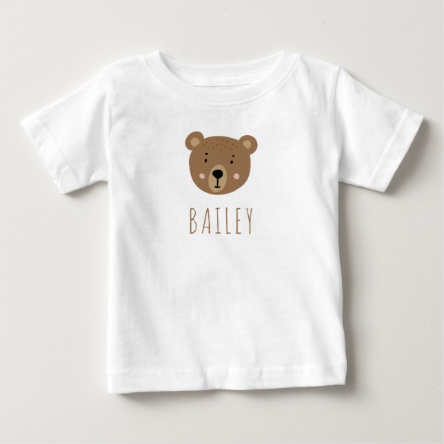 Camiseta De Bebé Oso bebé lindo azul moderno (Anverso)