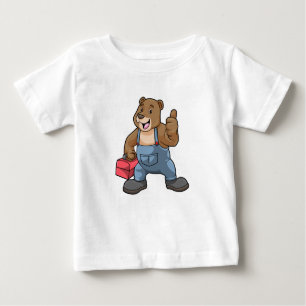 Camiseta De Bebé Oso como artesano con caja de herramientas