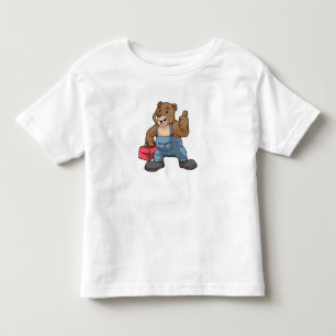 Camiseta De Bebé Oso como artesano con caja de herramientas