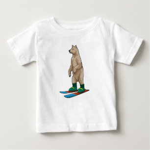 Camiseta De Bebé Oso como esquiador con esquí