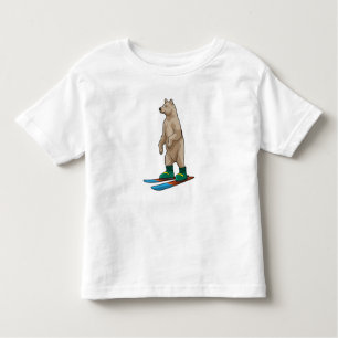 Camiseta De Bebé Oso como esquiador con esquí