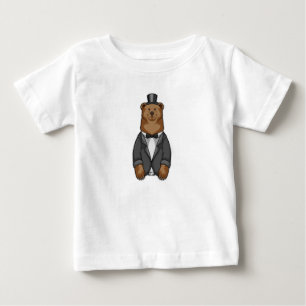 Camiseta De Bebé Oso como Groom con Chaqueta