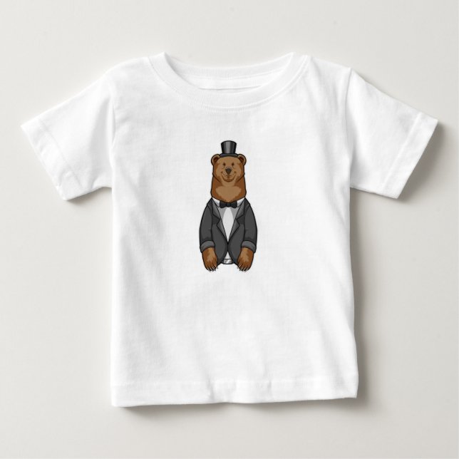 Camiseta De Bebé Oso como Groom con Chaqueta (Anverso)