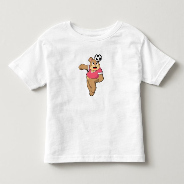 Camiseta De Bebé Oso como jugador de fútbol con Soccer.PNG (Anverso)