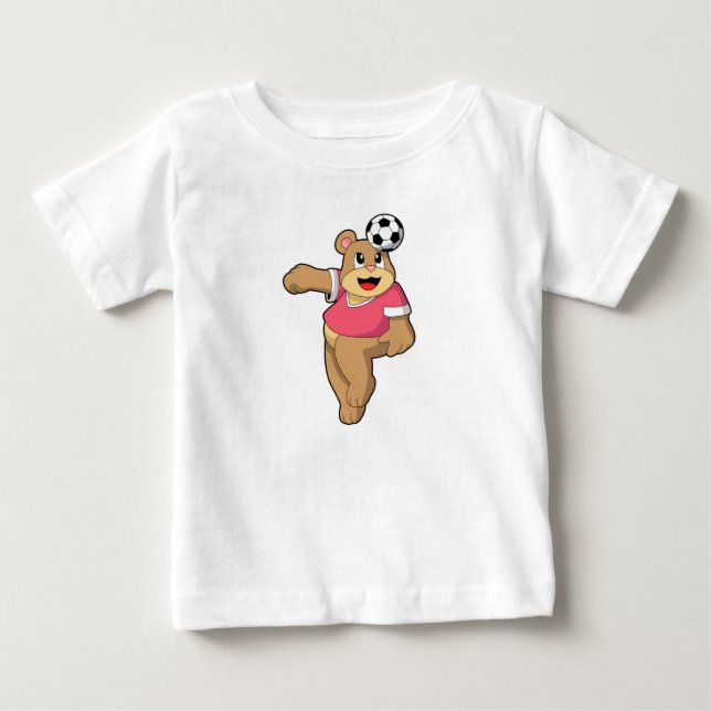 Camiseta De Bebé Oso como jugador de fútbol con Soccer.PNG (Anverso)