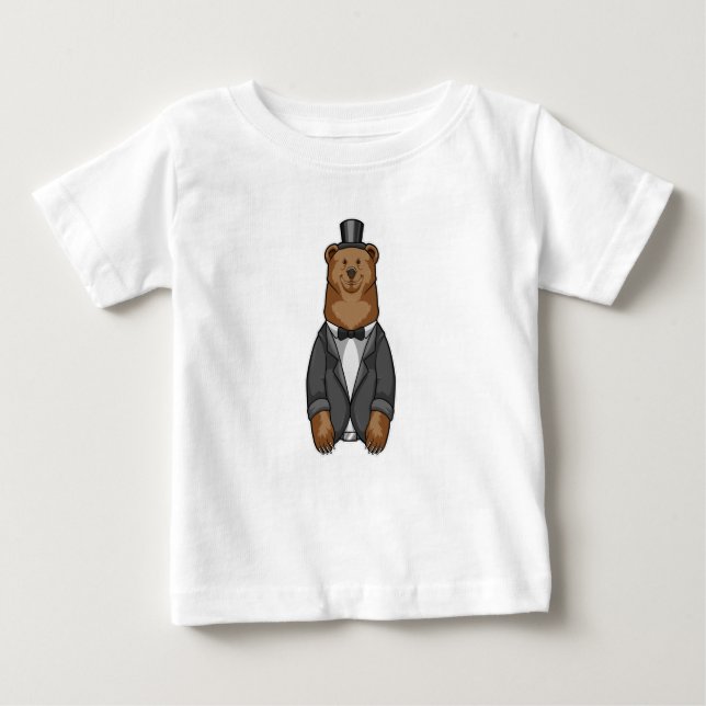 Camiseta De Bebé Oso como novio con chaqueta (Anverso)