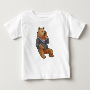 Camiseta De Bebé Oso como secretario con teléfono