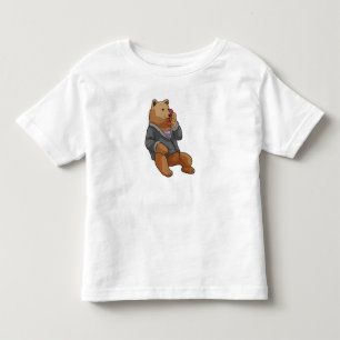 Camiseta De Bebé Oso como secretario con teléfono