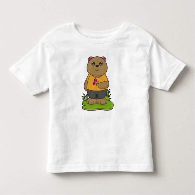 Camiseta De Bebé Oso con flores (Anverso)