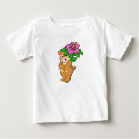 Oso con hibiscus flor