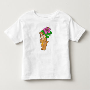 Camiseta De Bebé Oso con hibiscus flor