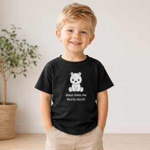 Camiseta De Bebé Oso Cristiano Jesús Me Ama Mucho Para Niño 
