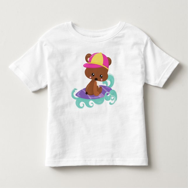 Camiseta De Bebé Oso Cubierto, Oso Marrón, Oso Pequeño, Tabla De Su (Anverso)