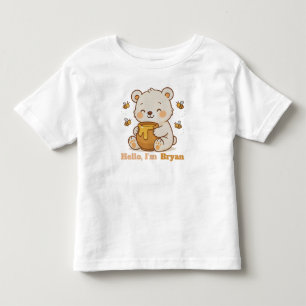 Camiseta De Bebé Oso de Abrazo de Miel Ilustración Personalizada de