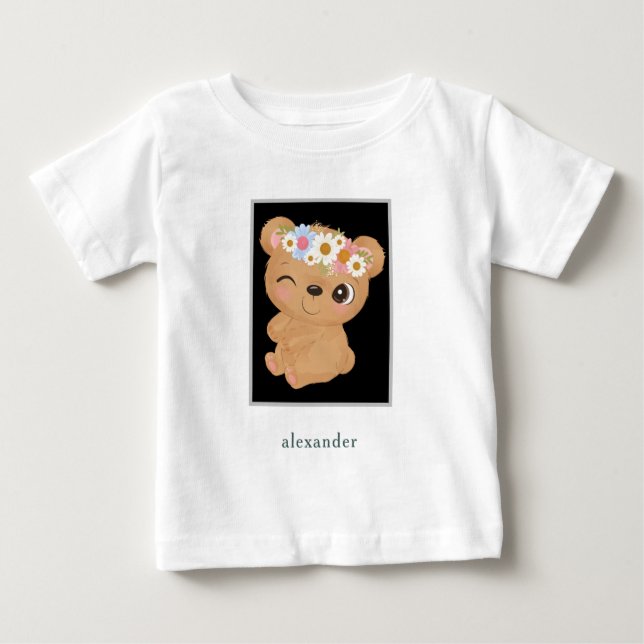 Camiseta De Bebé Oso de bebé adorable personalizado (Anverso)
