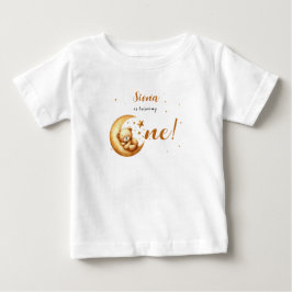 Camiseta De Bebé Oso De Bebé Lindo Durmiendo En El Cumpleaños Númer
