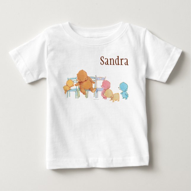 Camiseta De Bebé Oso de Brown y sillas grandes de la parte cuatro (Anverso)