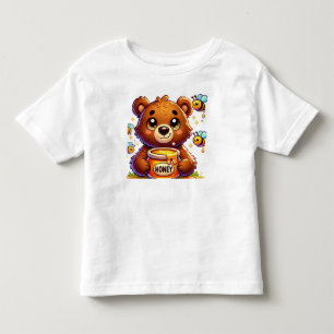 Camiseta De Bebé Oso de dibujos animados adorable sosteniendo un ta