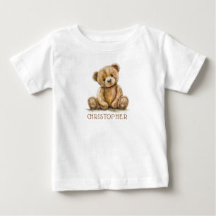 Camiseta De Bebé Oso de felpa con acuarela personalizado para bebé