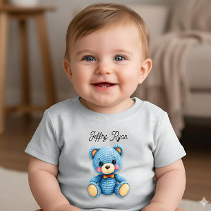 Camiseta De Bebé Oso de ganchillo lindo personalizado