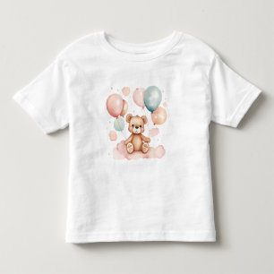 Camiseta De Bebé Oso de globo acuático lindo en la nube