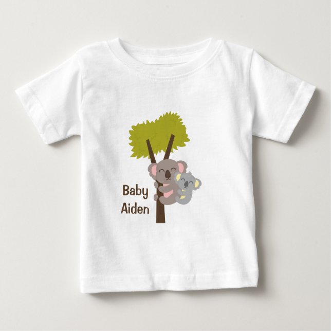 Camiseta De Bebé Oso de koala del bebé y mamá lindos para los bebés (Anverso)