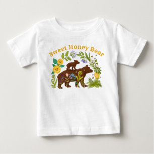 Camiseta De Bebé Oso de Miel Dulce mamá y bebé
