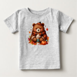 Camiseta De Bebé Oso de otoño rústico/vintage