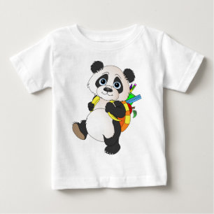 Camiseta De Bebé Oso de panda con la mochila