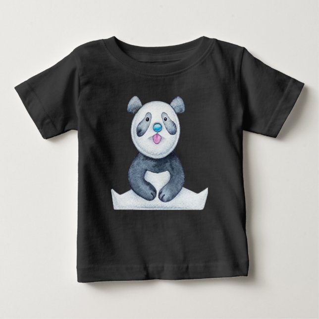 Camiseta De Bebé Oso De Panda Cute Stictout Tongue Funny (Anverso)