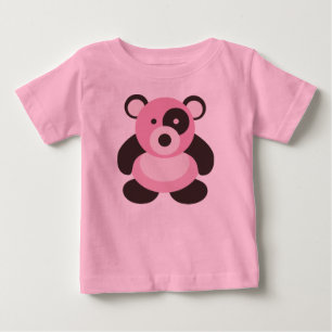 Camiseta De Bebé Oso de panda de los rosas bebés